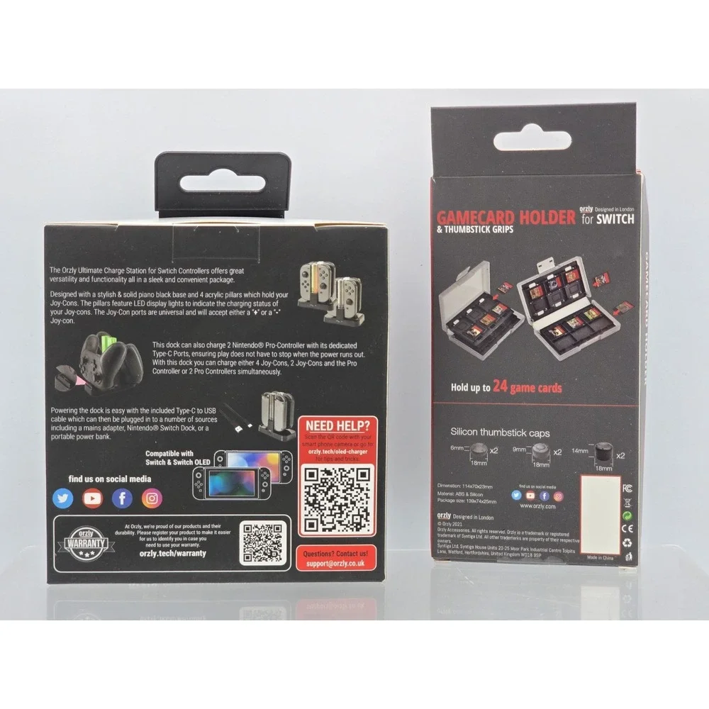 Orzly Ultimate Charging Station For Switch Oled & GAMECARD holder Bundle New